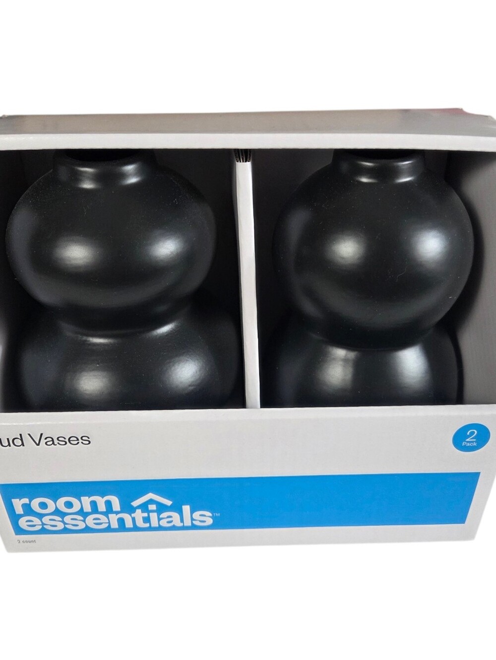 🔥4/$20 Bud Vases NEW 2 Pack Black Room Essentials **VASES ARE DIFFERENT SIZES**